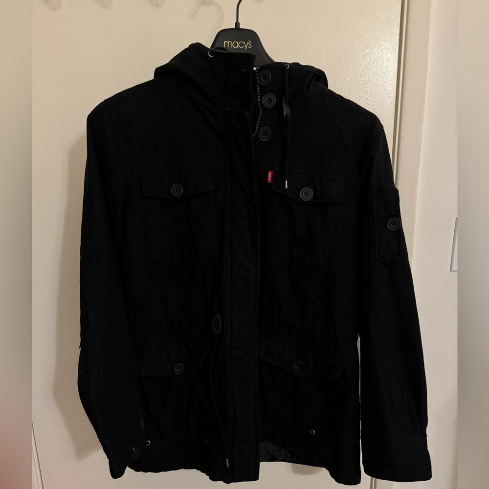 Levi’s Hooded Military Utility Jacket Black